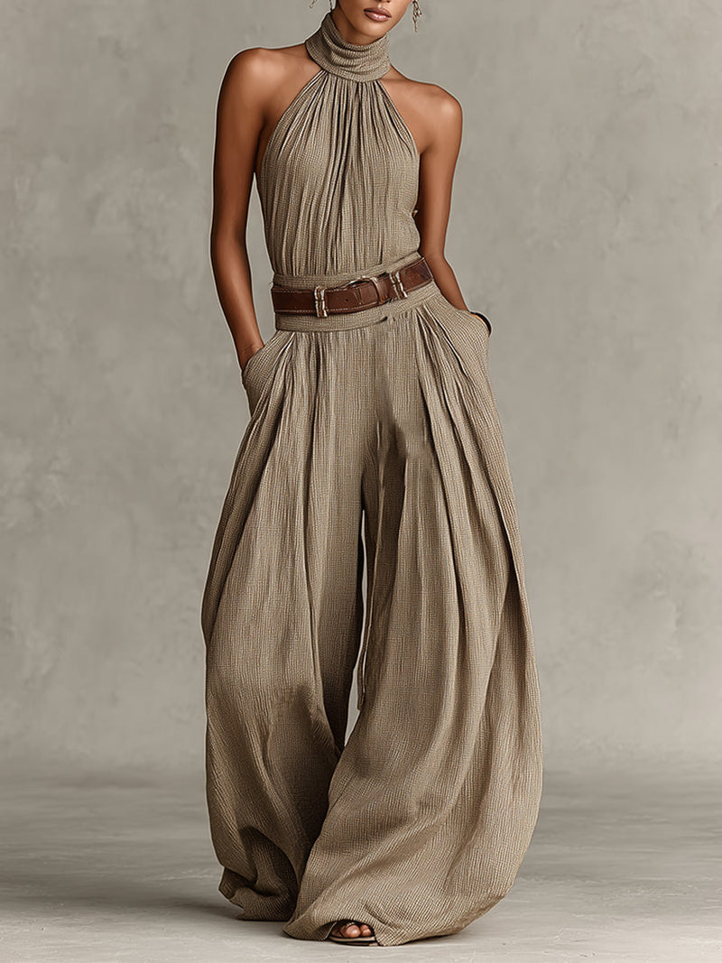 NINA | TUTA ELEGANTE CON CINTURA E GAMBE LARGHE