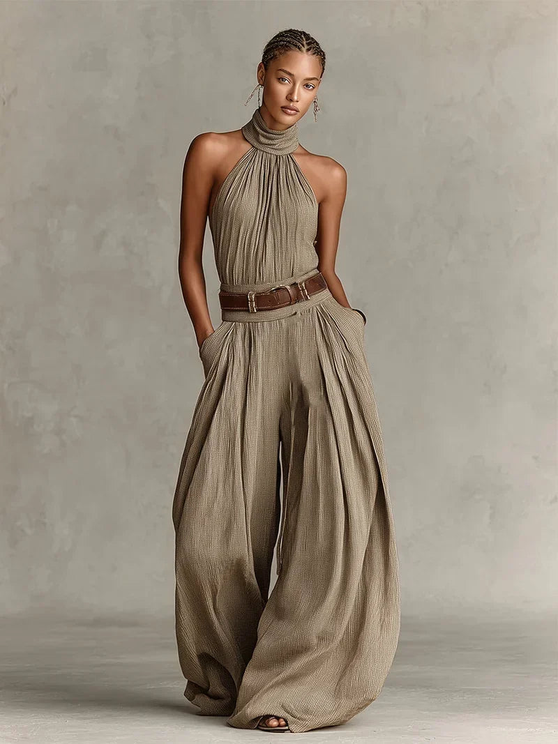 NINA | TUTA ELEGANTE CON CINTURA E GAMBE LARGHE