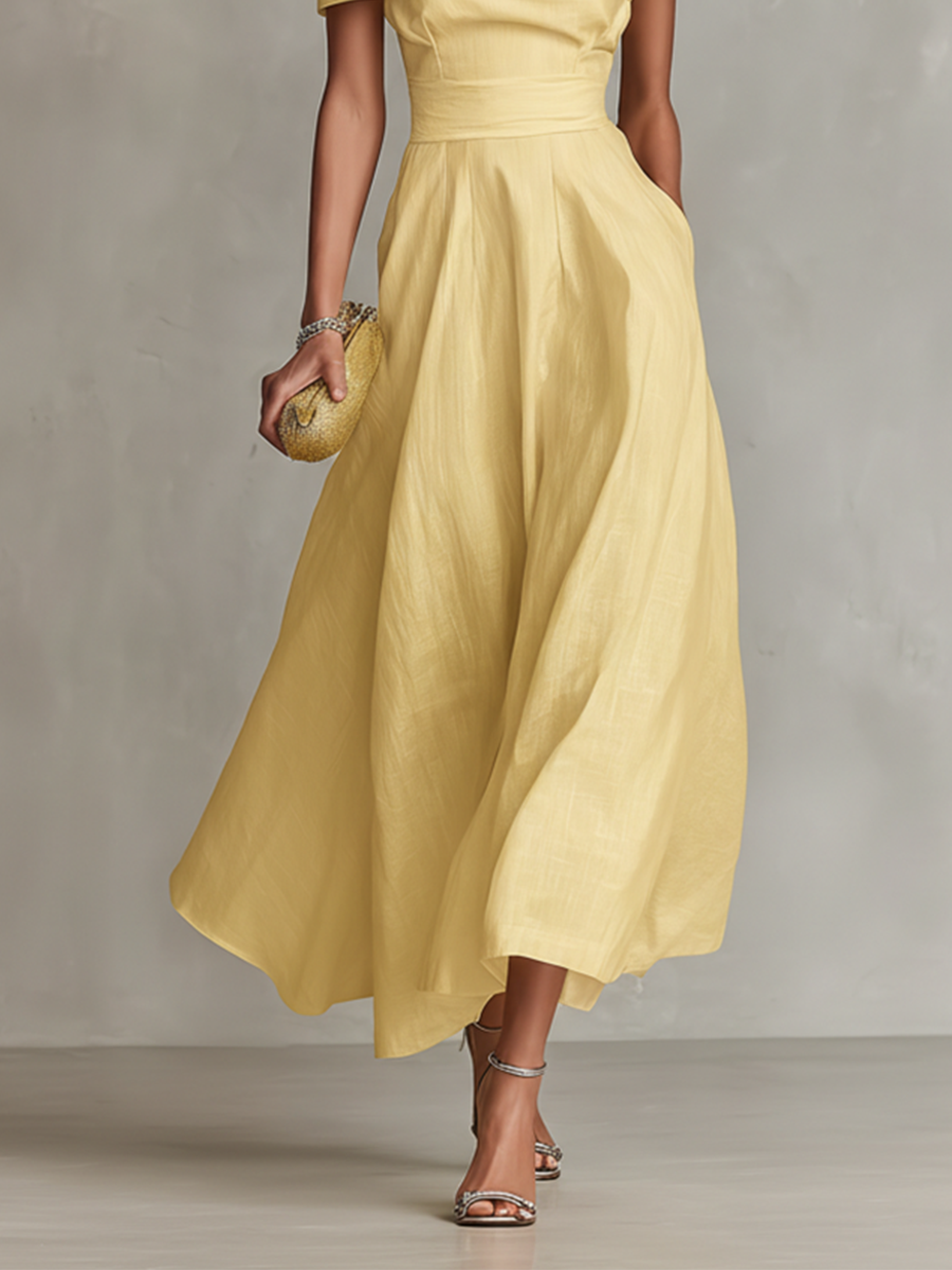 Serena | Abito midi monospalla
