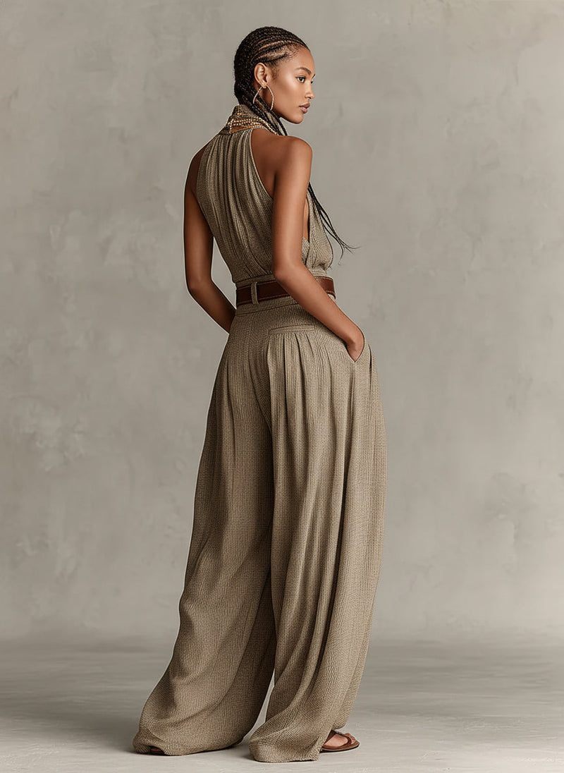 NINA | TUTA ELEGANTE CON CINTURA E GAMBE LARGHE