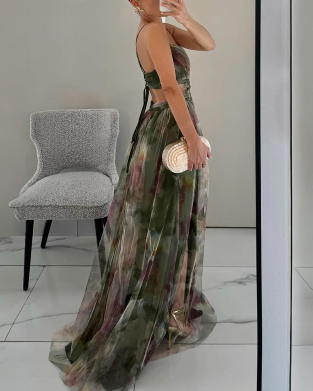 Giselle | Incantevole Abito Maxi con Stampa Floreale
