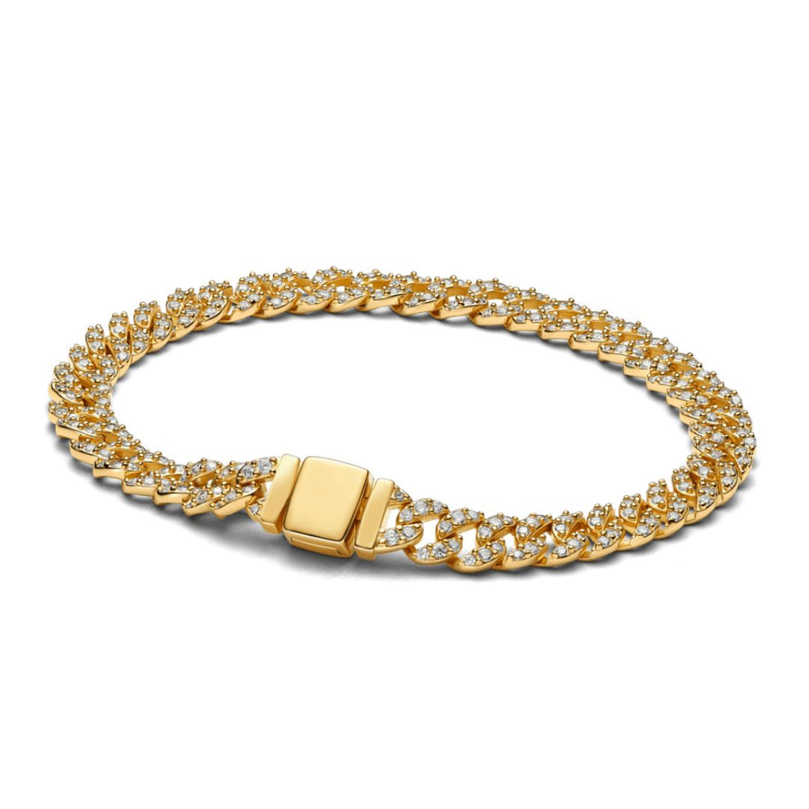 Bracciale a catena cubana pavé | Oro