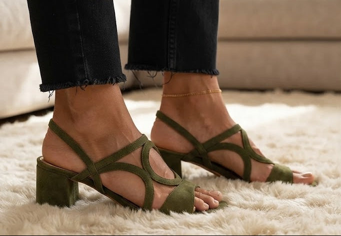 Cedra | Sandali con Tacco Geometric Lime Pop