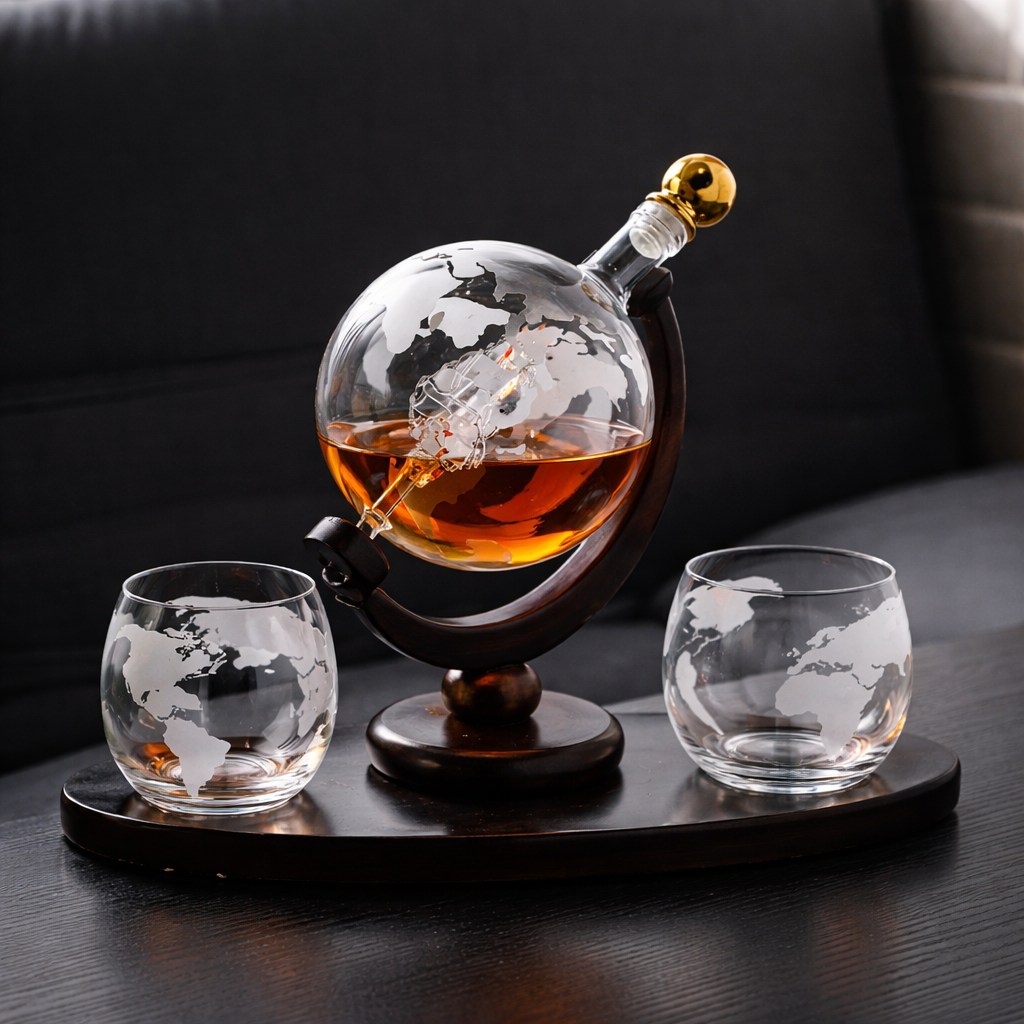 Decanter per Whiskey – Edizione Mappa del Mondo