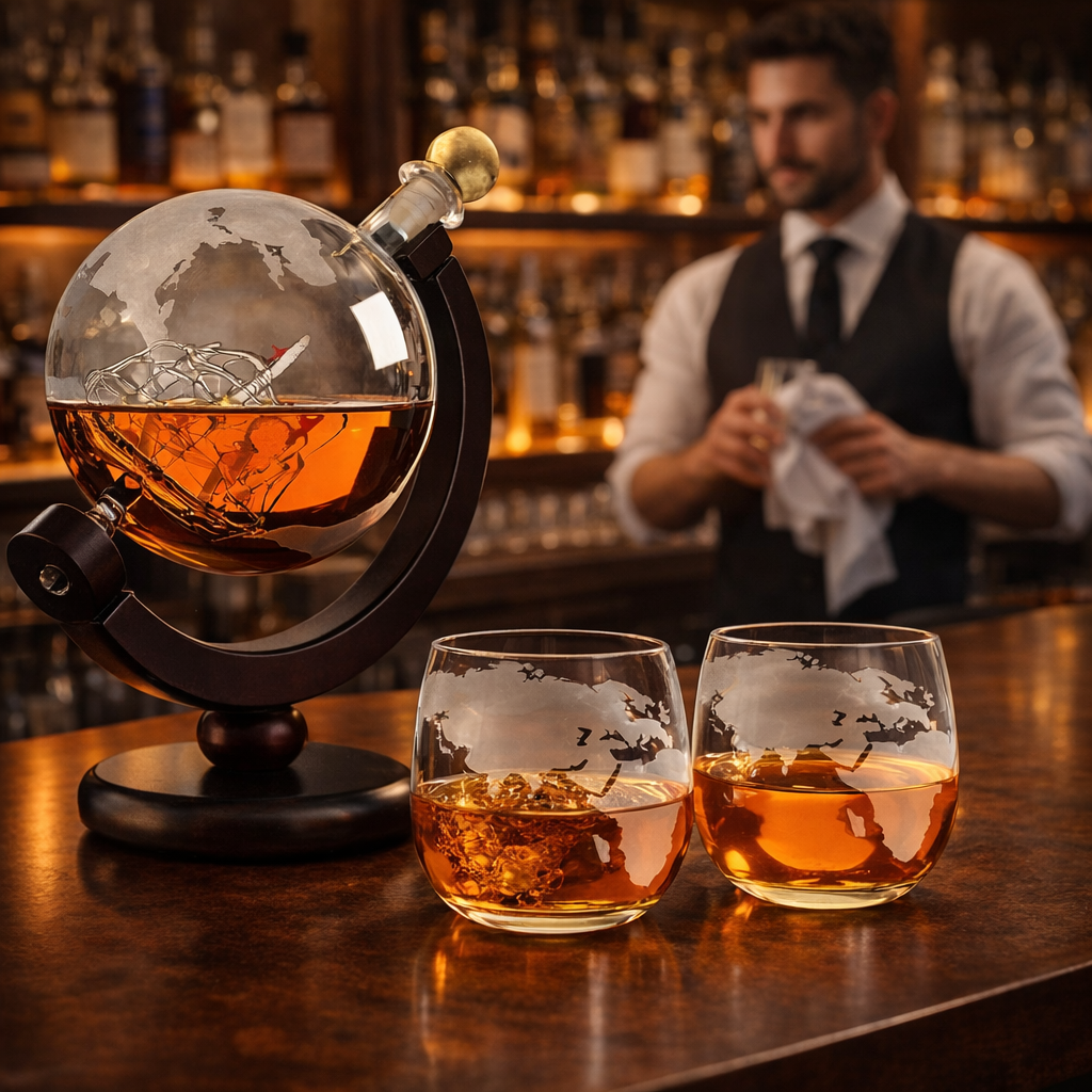Decanter per Whiskey – Edizione Mappa del Mondo