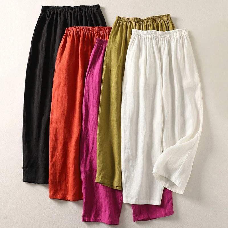 Gabriella | Pantaloni fluidi in cotone e lino