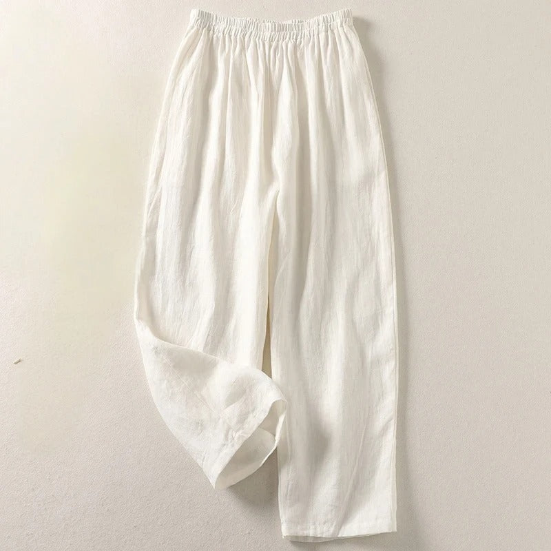 Gabriella | Pantaloni fluidi in cotone e lino