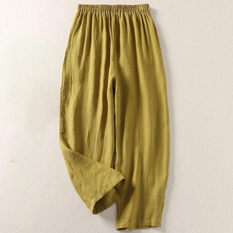 Gabriella | Pantaloni fluidi in cotone e lino