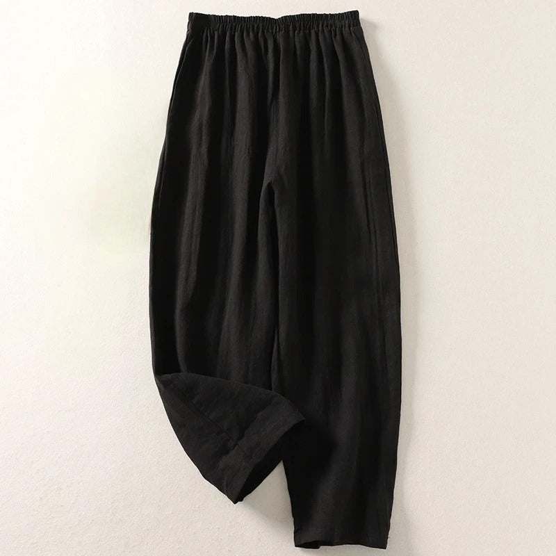 Gabriella | Pantaloni fluidi in cotone e lino