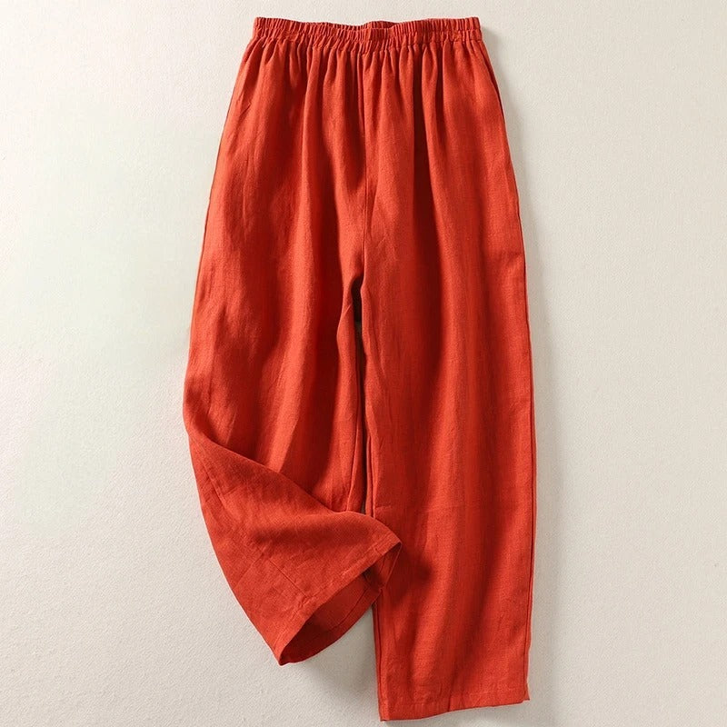 Gabriella | Pantaloni fluidi in cotone e lino