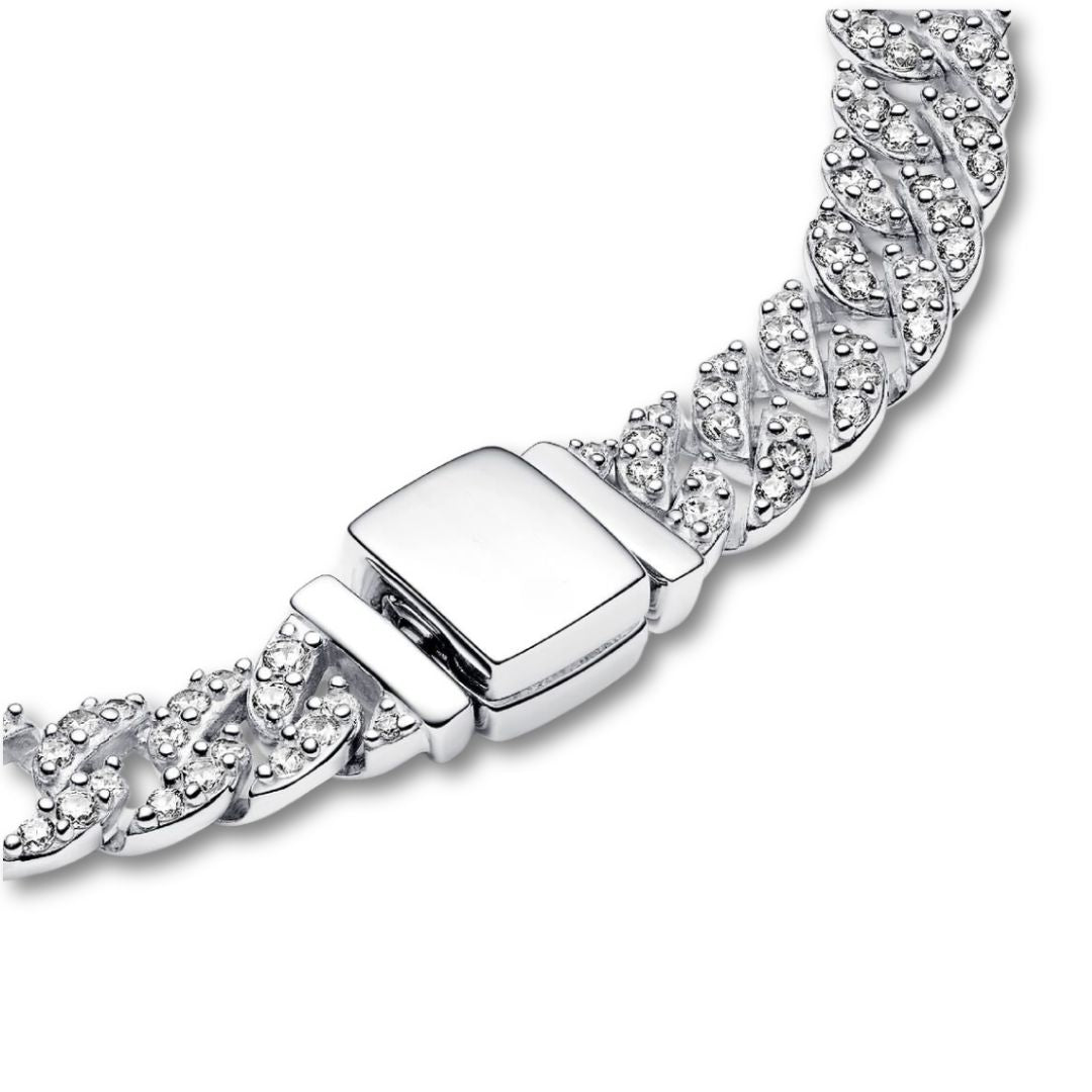 Bracciale a catena cubana pavé | Oro