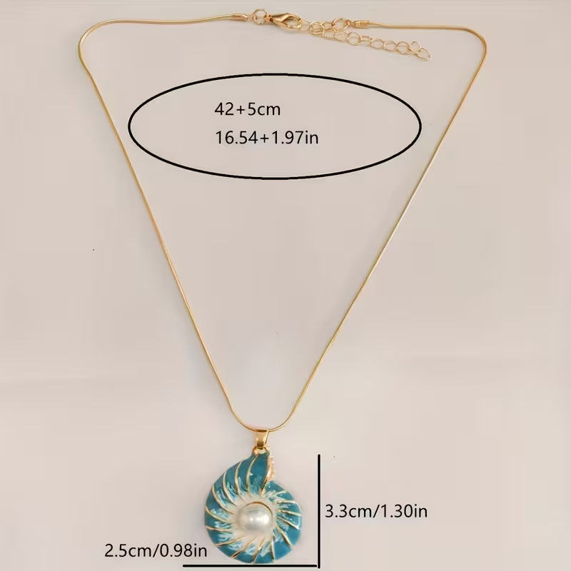 Collana con Pendente di Perla di Conchiglia