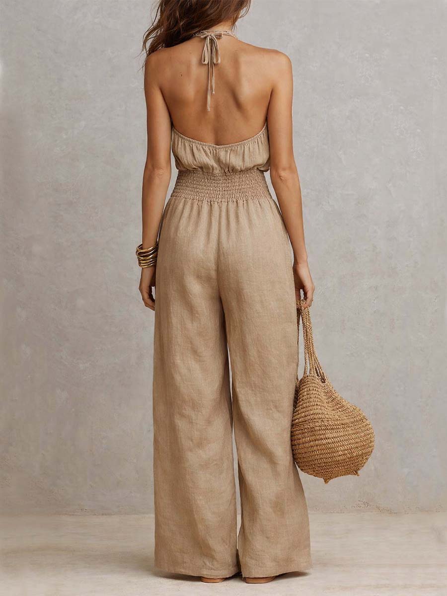 Valeria | Tuta con Scollo Halter e Gamba Larga
