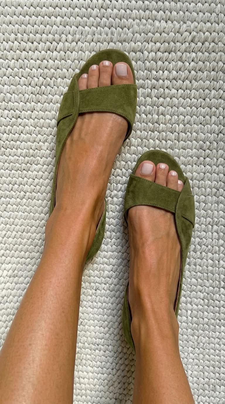 Cannella | Sandali in camoscio slingback, casual, con tacco basso e punta aperta