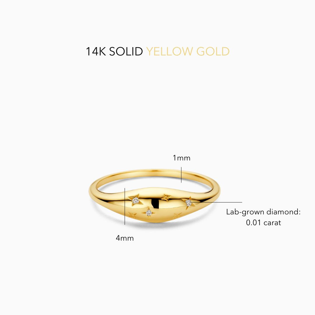 Anello con diamante a cupola | Oro