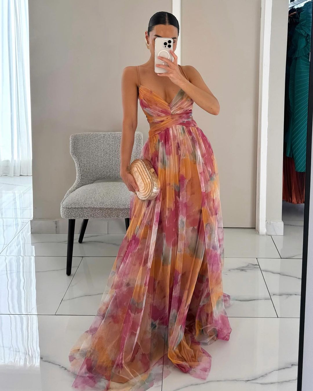 Giselle | Incantevole Abito Maxi con Stampa Floreale