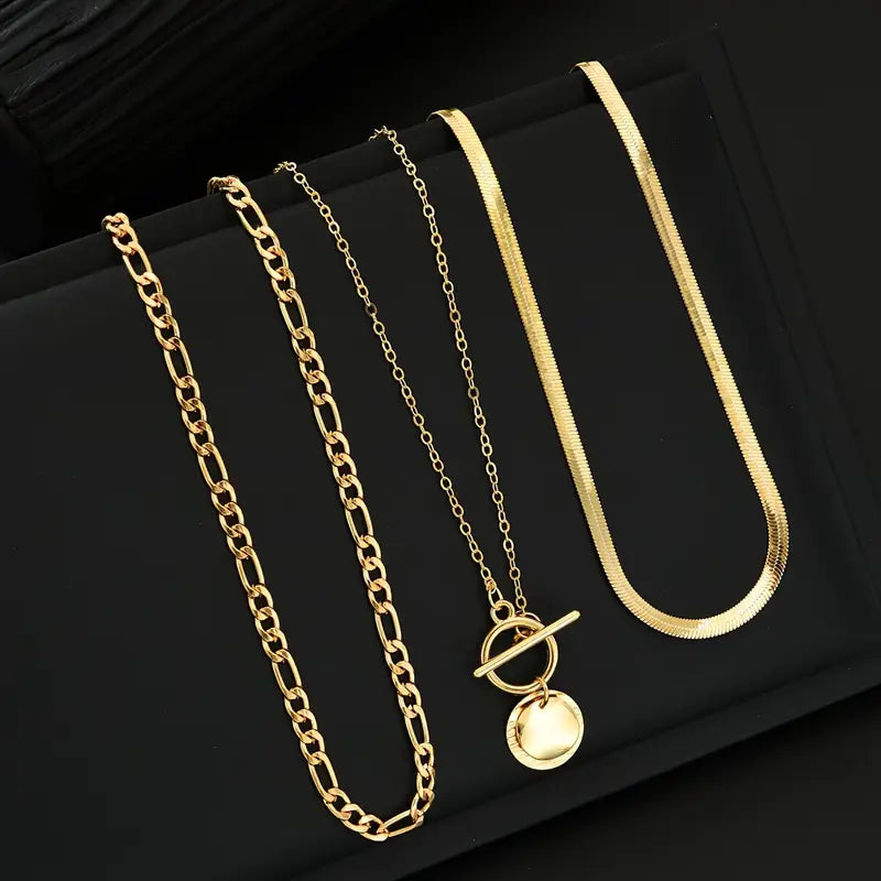 Collana a strati con monete testurizzate Savira | Oro