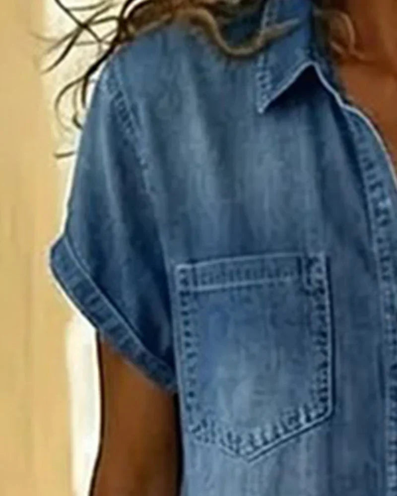 Paola | Tuta di jeans con bottoni frontali