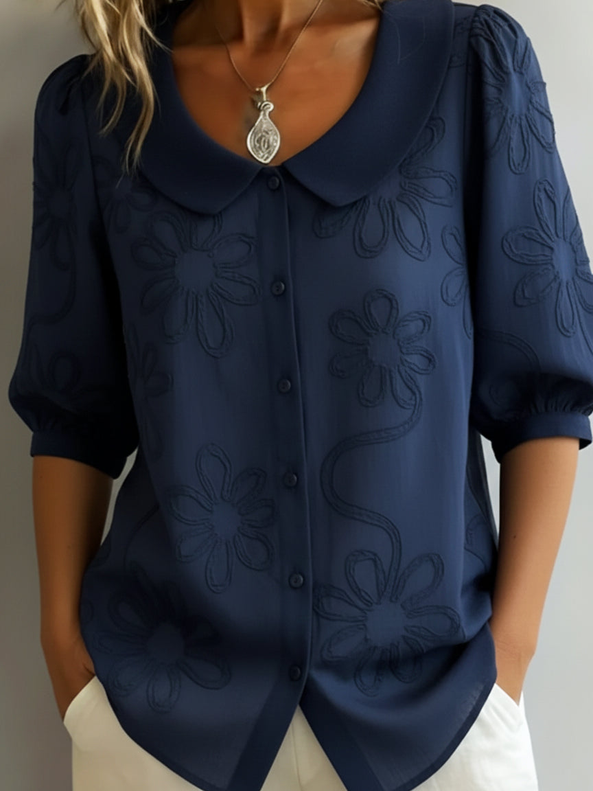 Celeste | Blusa leggera floreale dall'eleganza naturale