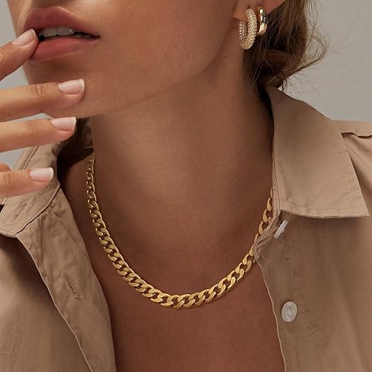 Collana a maglie cubane spesse | Oro