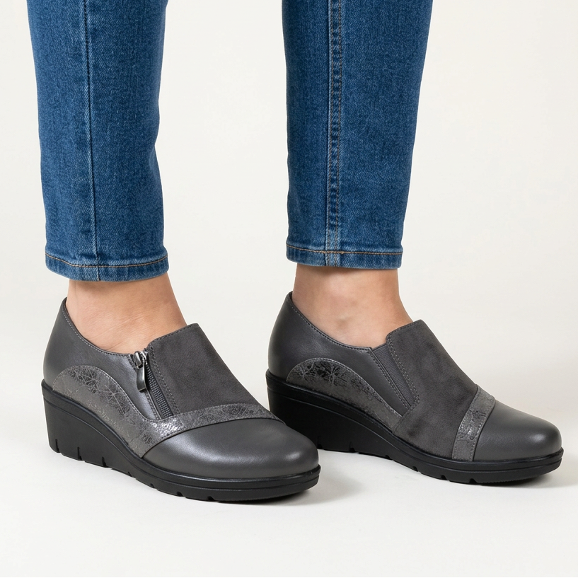 Petra - Mocassino comoda donna con zeppa