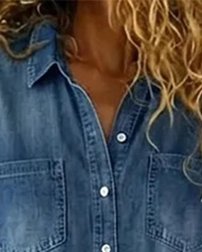Paola | Tuta di jeans con bottoni frontali
