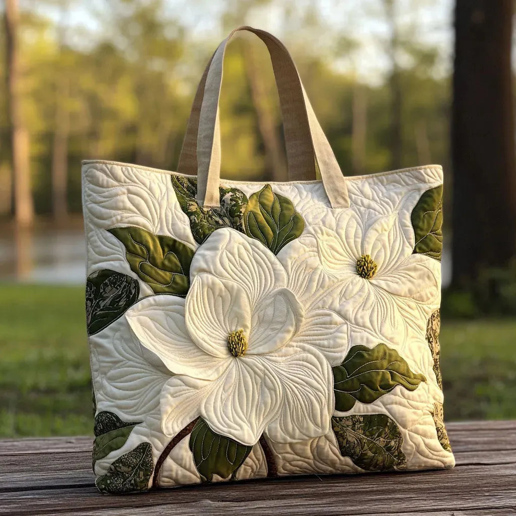 Borsa Artigianale Imbottita - Lirii Bianchi Eleganti