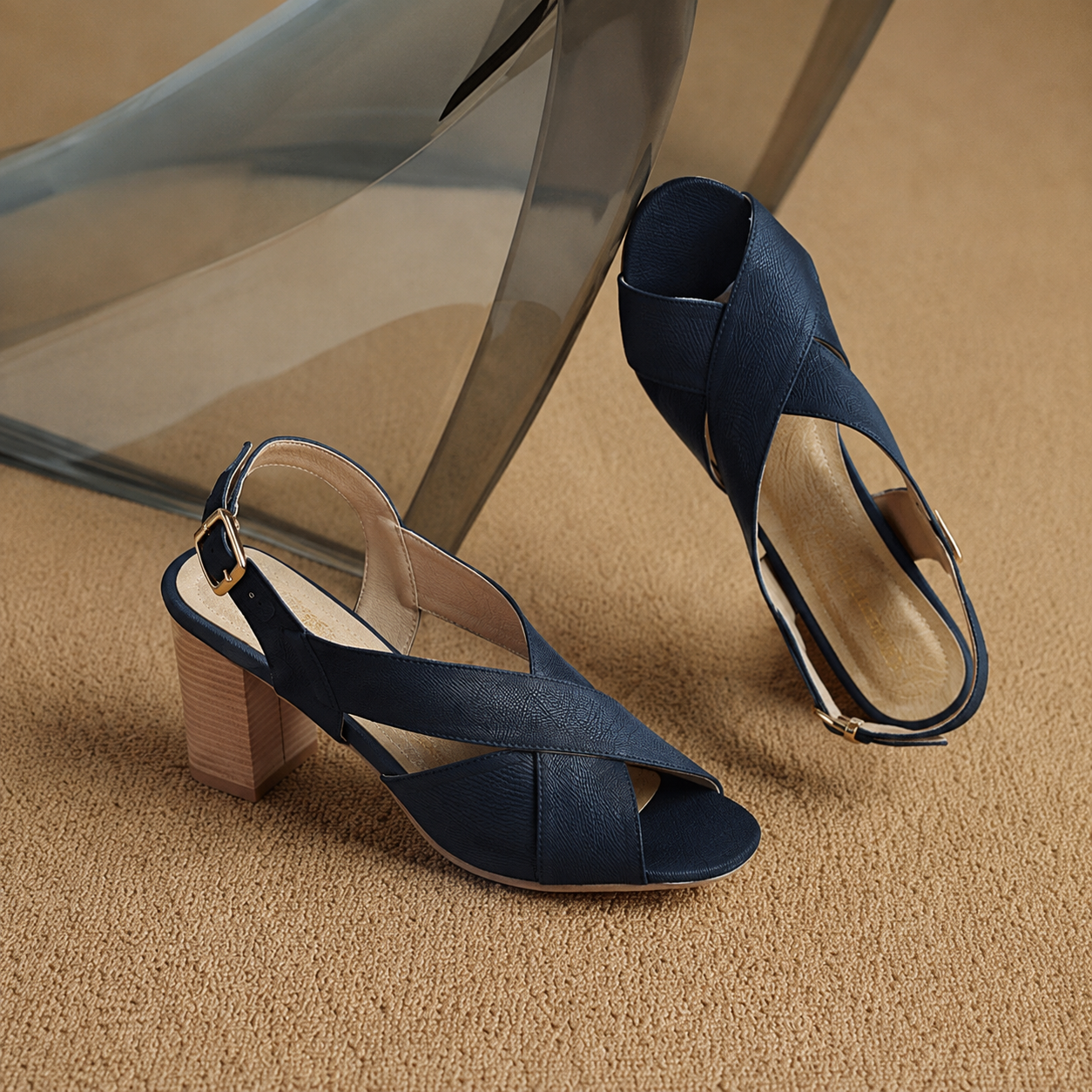 Notturna | Sandali Eleganti con Tacco Quadrato