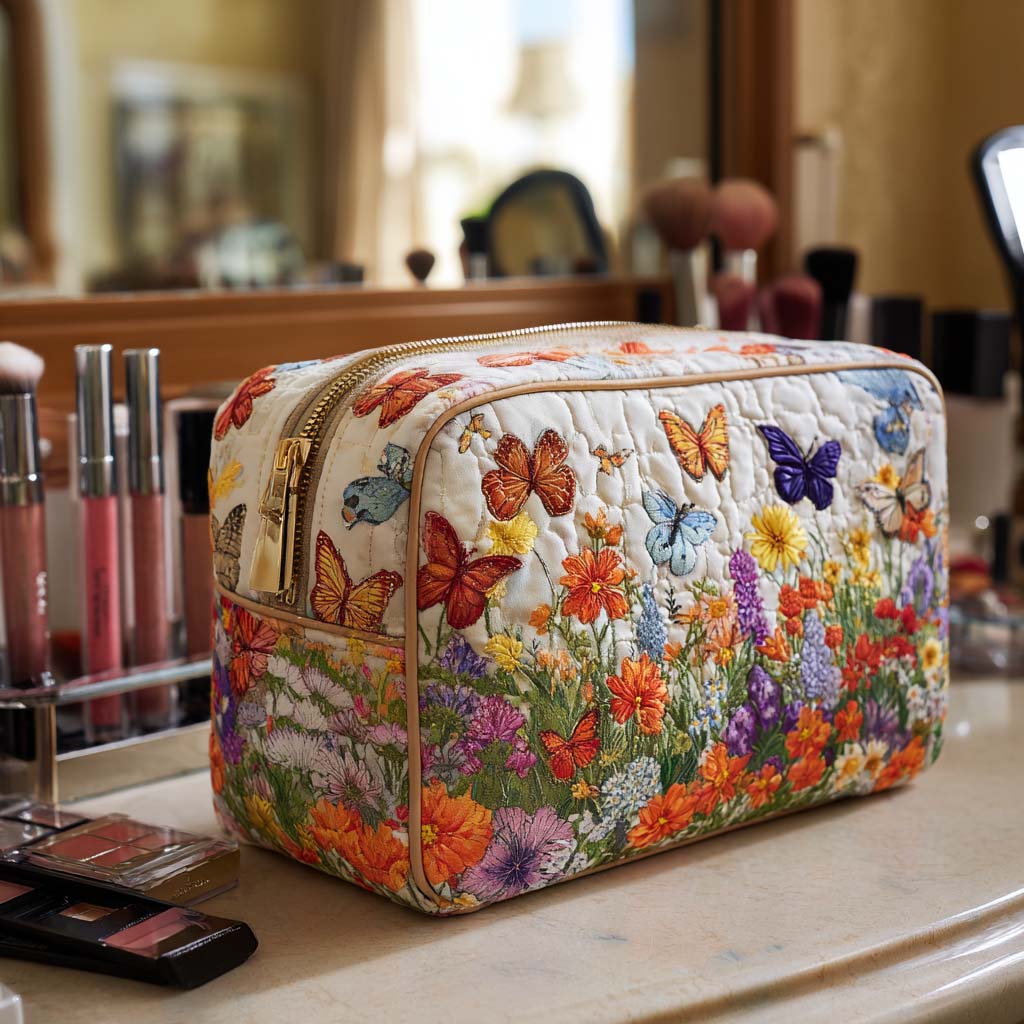 Borsa per Trucco Trapuntata Bloom Garden