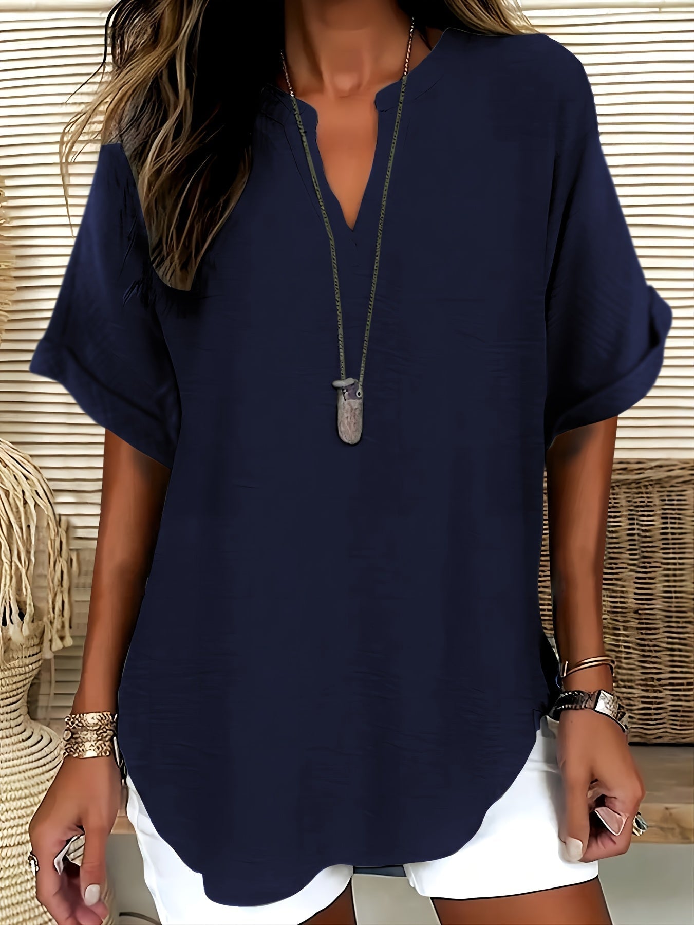 Oliva | Blusa dalla vestibilità morbida con scollo a V (2 acquistati, 1 in OMAGGIO)