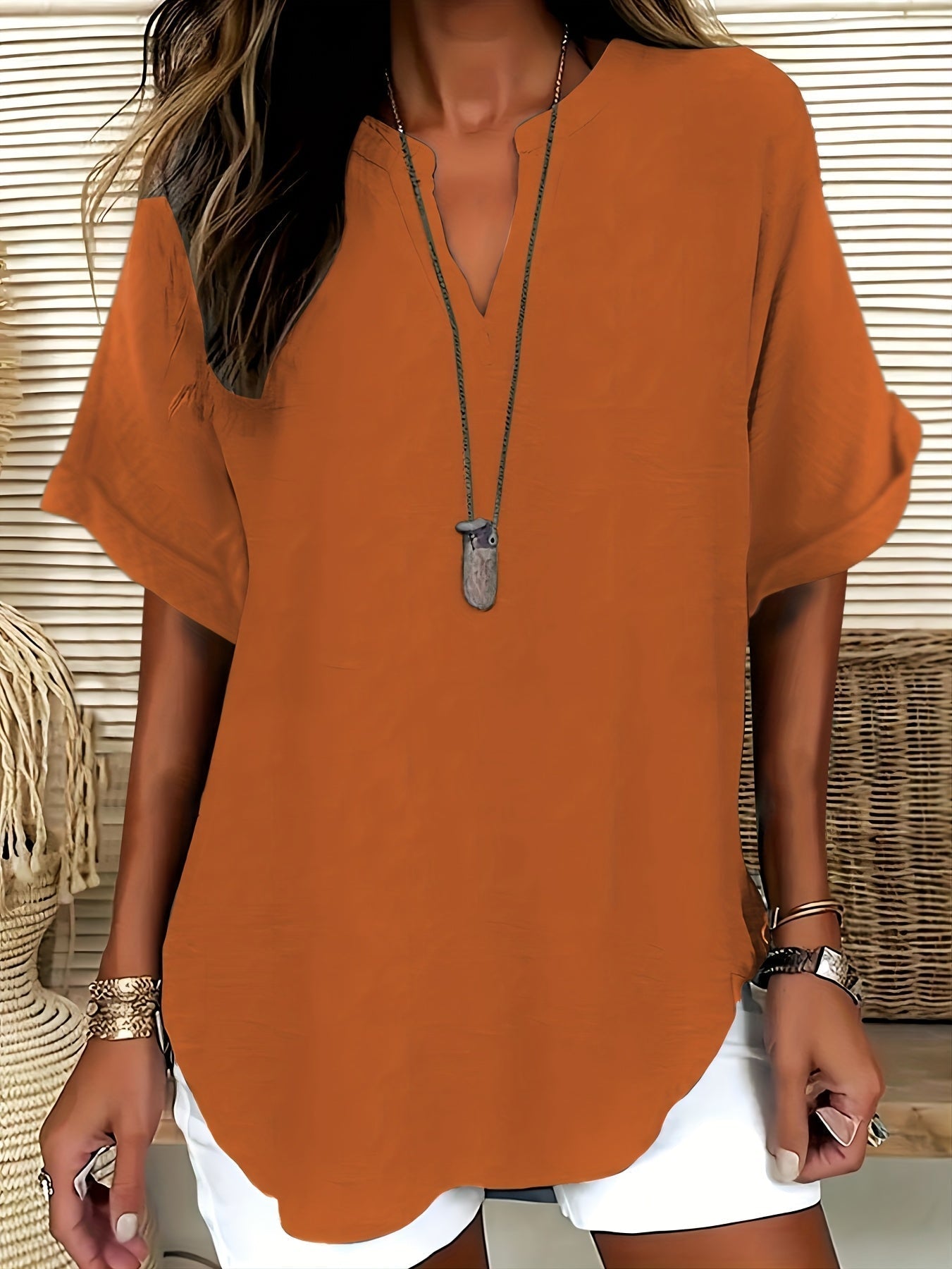Oliva | Blusa dalla vestibilità morbida con scollo a V (2 acquistati, 1 in OMAGGIO)