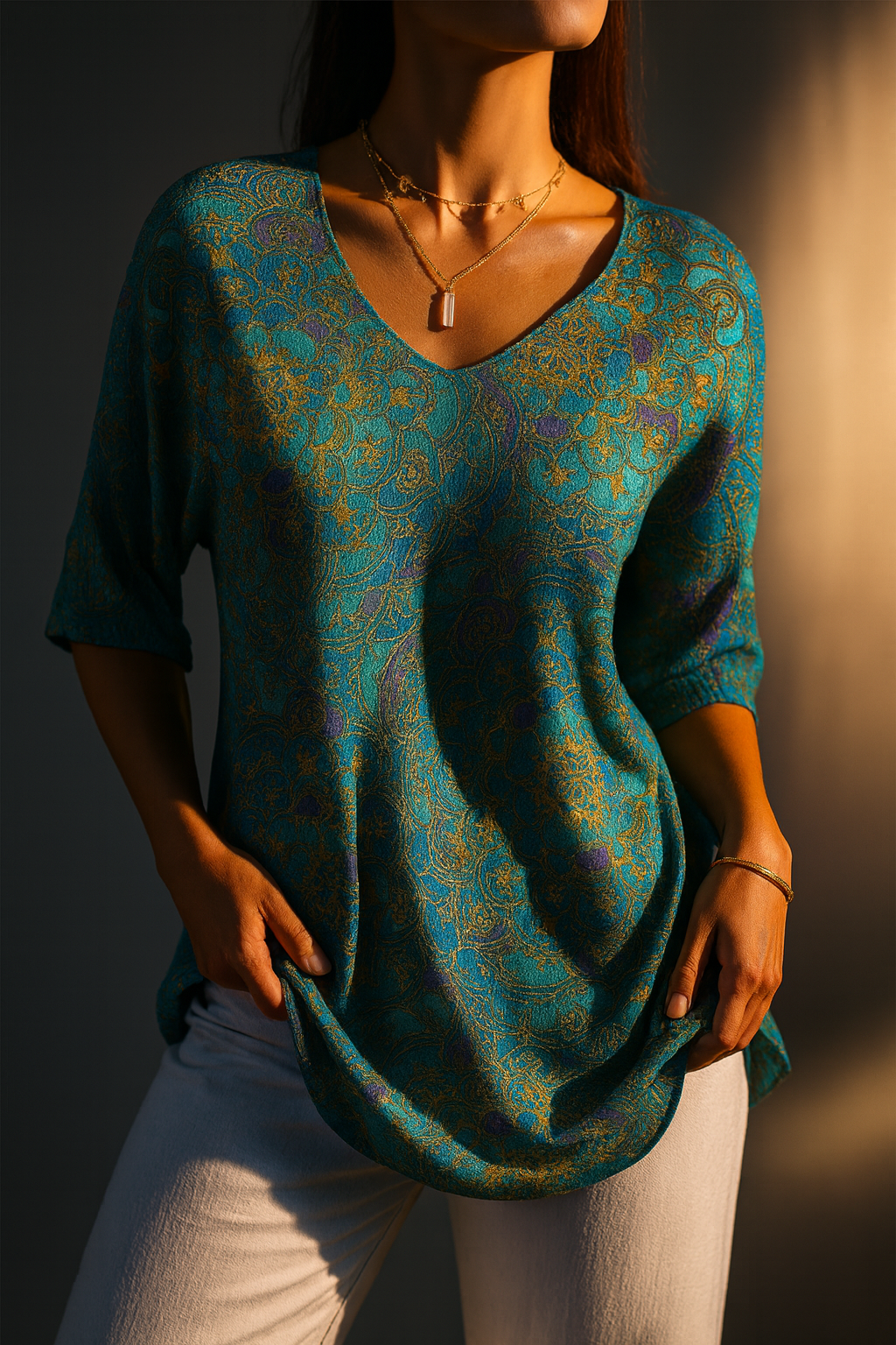Belen | Blusa ampia ed elegante con stampa raffinata