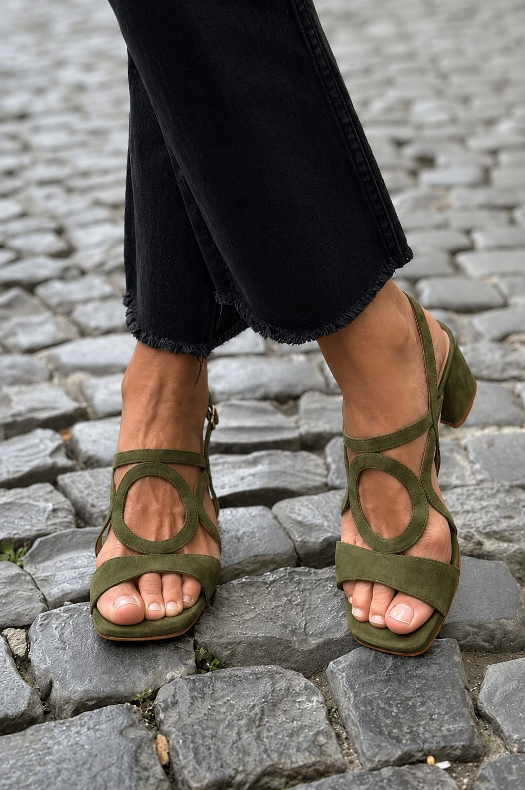 Cedra | Sandali con Tacco Geometric Lime Pop