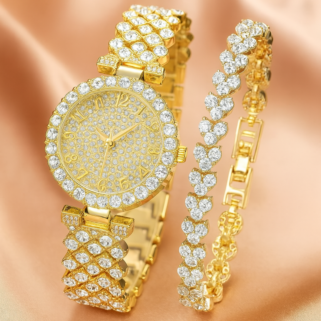 Set di orologio e bracciale Luxe Radiance Gold | Oro