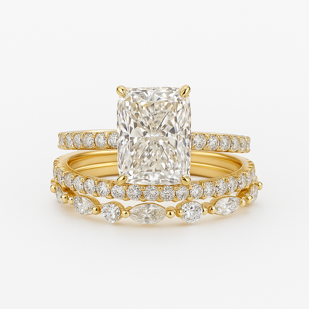 Set di 3 fedi nuziali Jaily | Oro