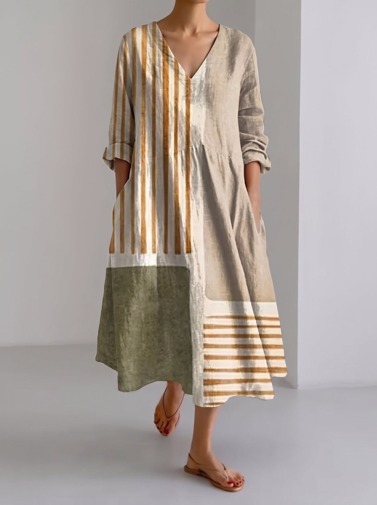 Dalia | Abito midi in puro lino
