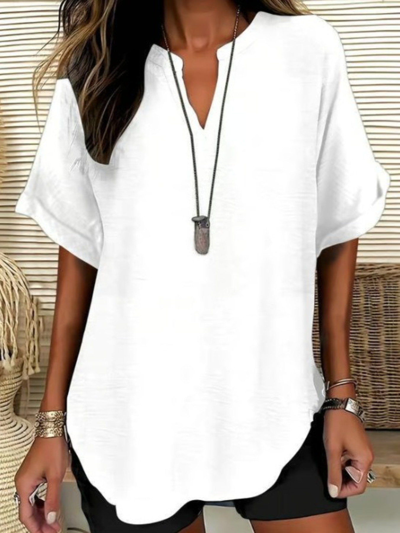 Oliva | Blusa dalla vestibilità morbida con scollo a V (2 acquistati, 1 in OMAGGIO)