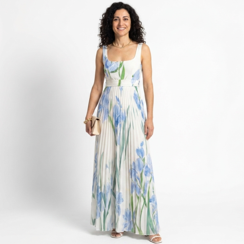Oriah | Abito Maxi Linea A Floreale