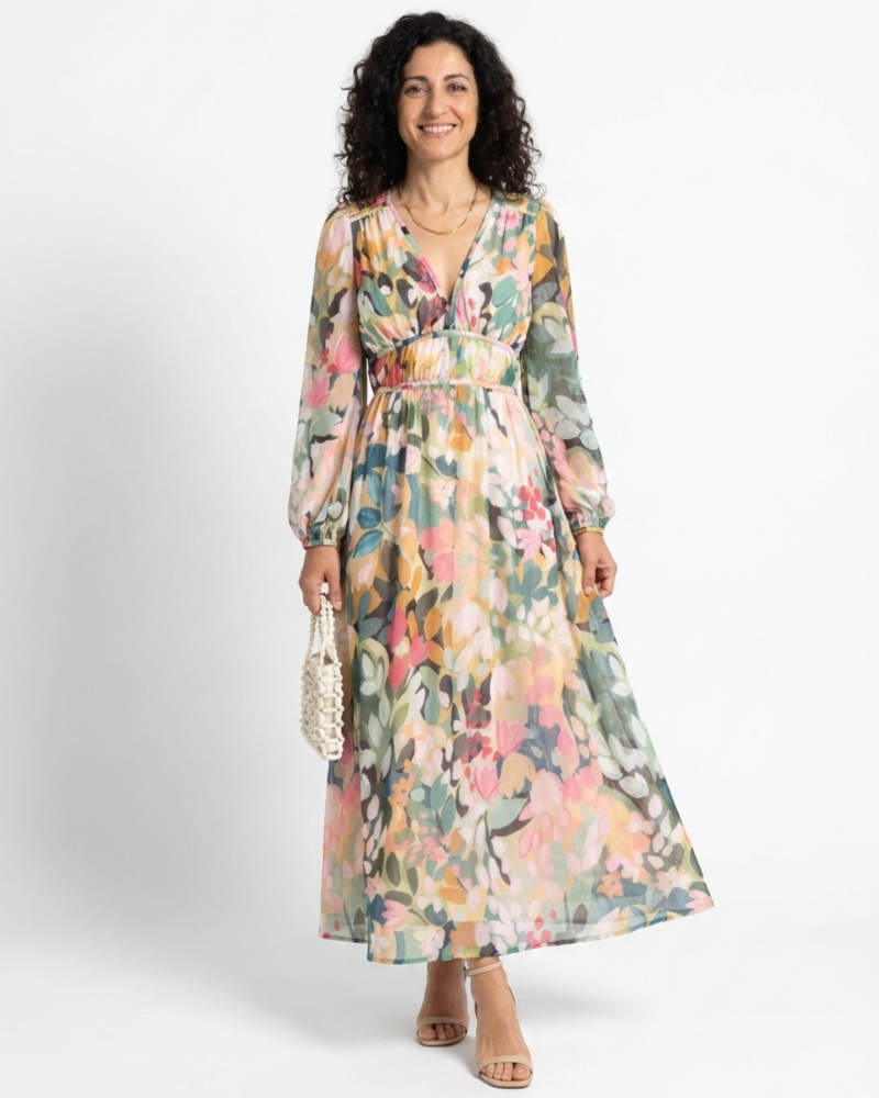 Celine | Abito Femminile con Motivo Floreale