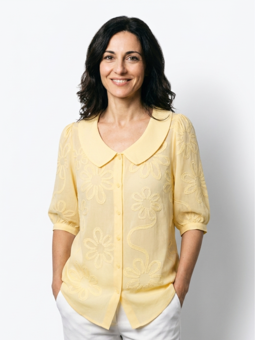 Celeste | Blusa leggera floreale dall'eleganza naturale