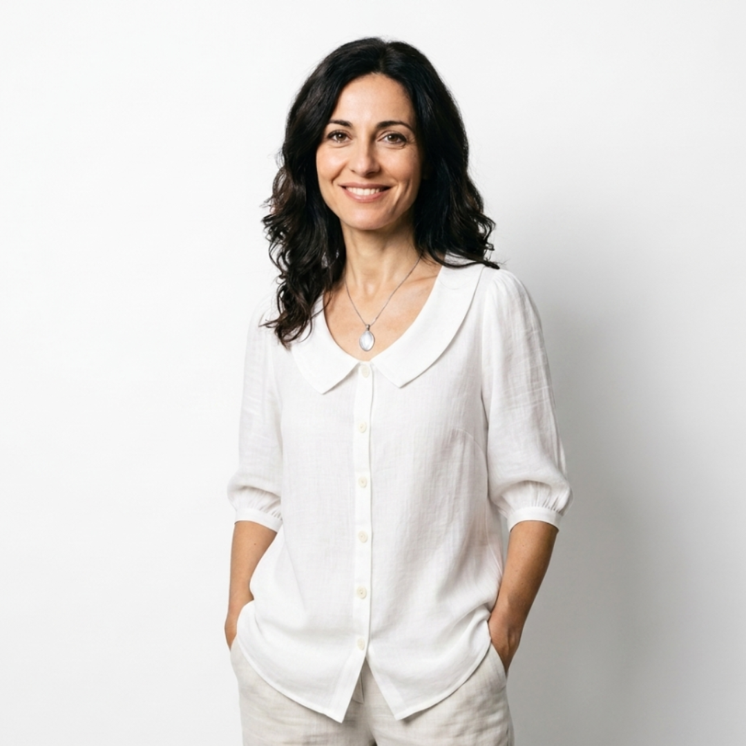Alexia | Blusa elegante in cotone leggero con scollo rotondo
