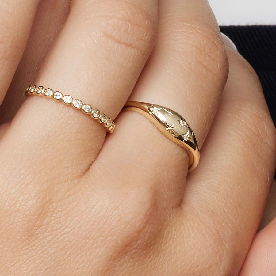Anello con diamante a cupola | Oro