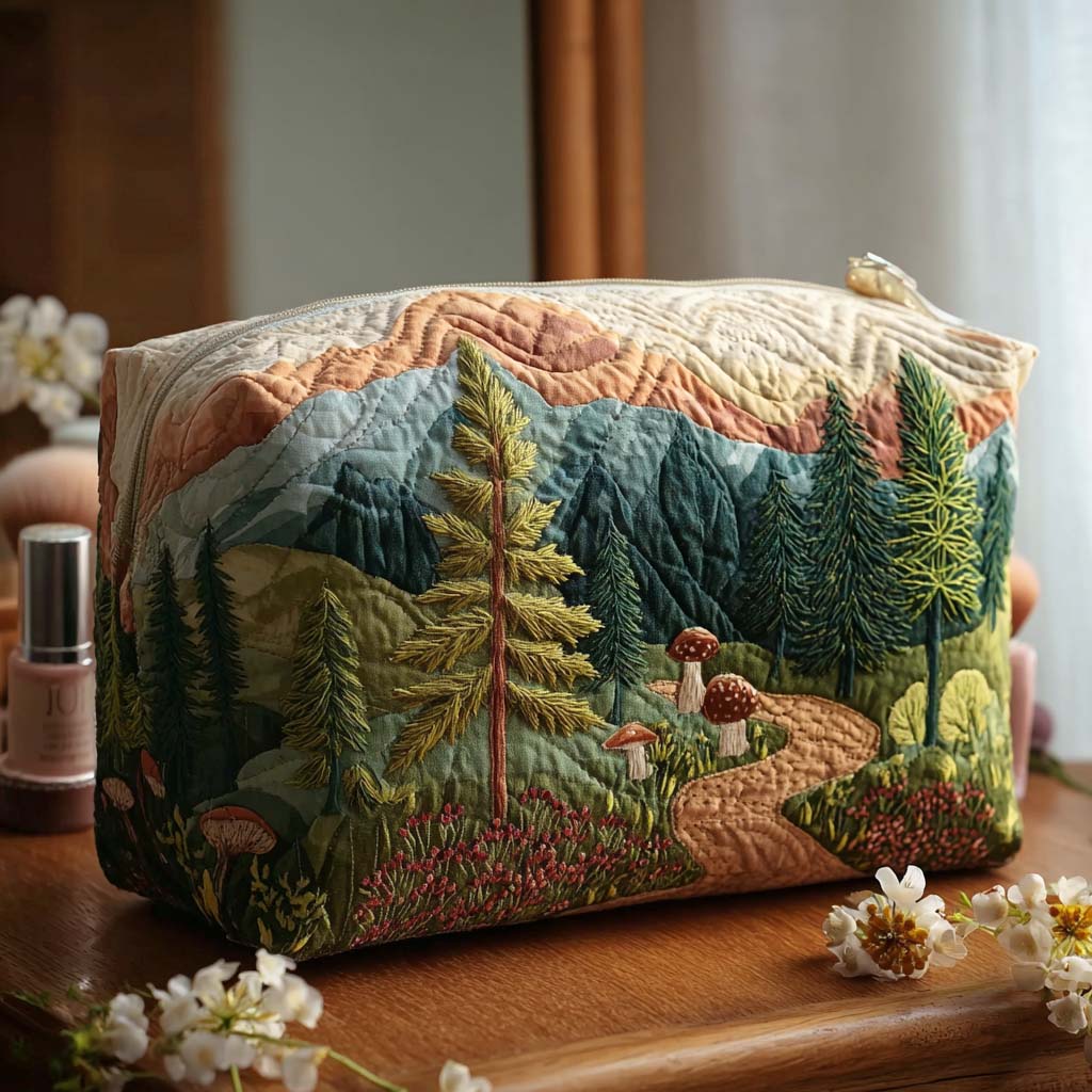 Borsa per trucco trapuntata Forestale Eterna