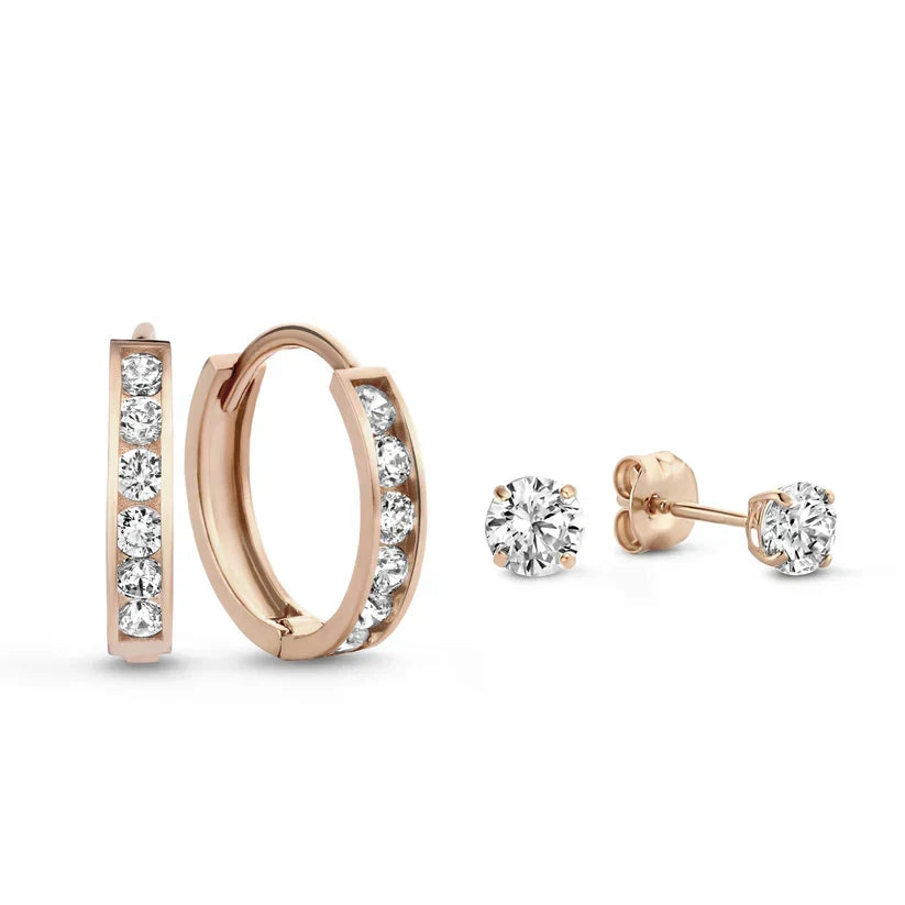 Orecchini a perno Dara Brillane con pietre | Oro