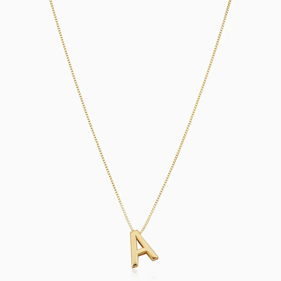Collana con iniziale e lettera d'amore | Oro