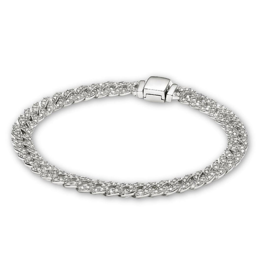 Bracciale a catena cubana pavé | Oro