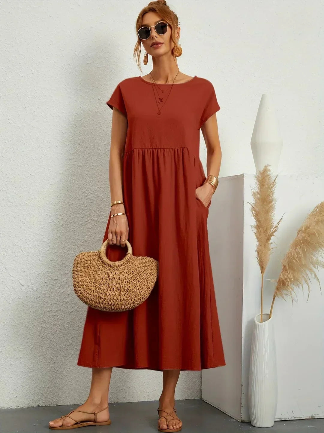 Aria | Abito midi fluido dall'eleganza intramontabile