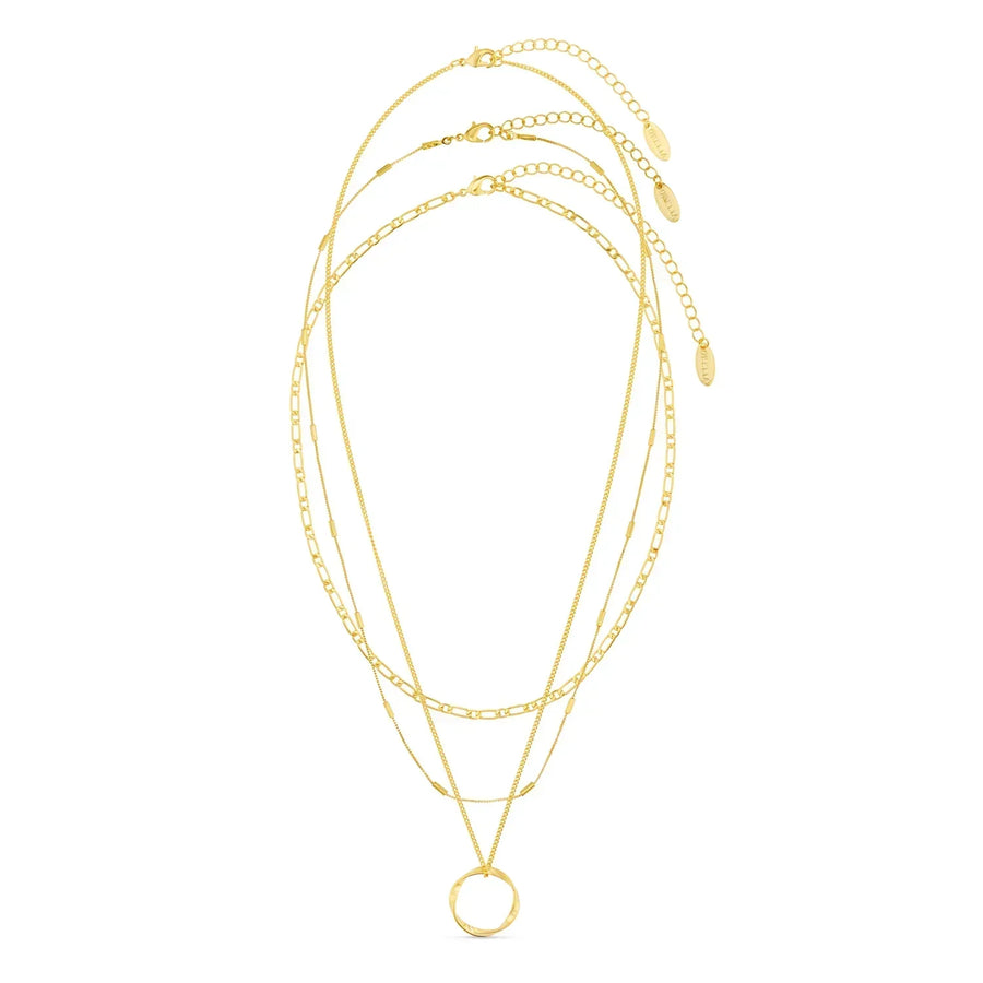 Collana a tre fili con cerchio aperto | Oro