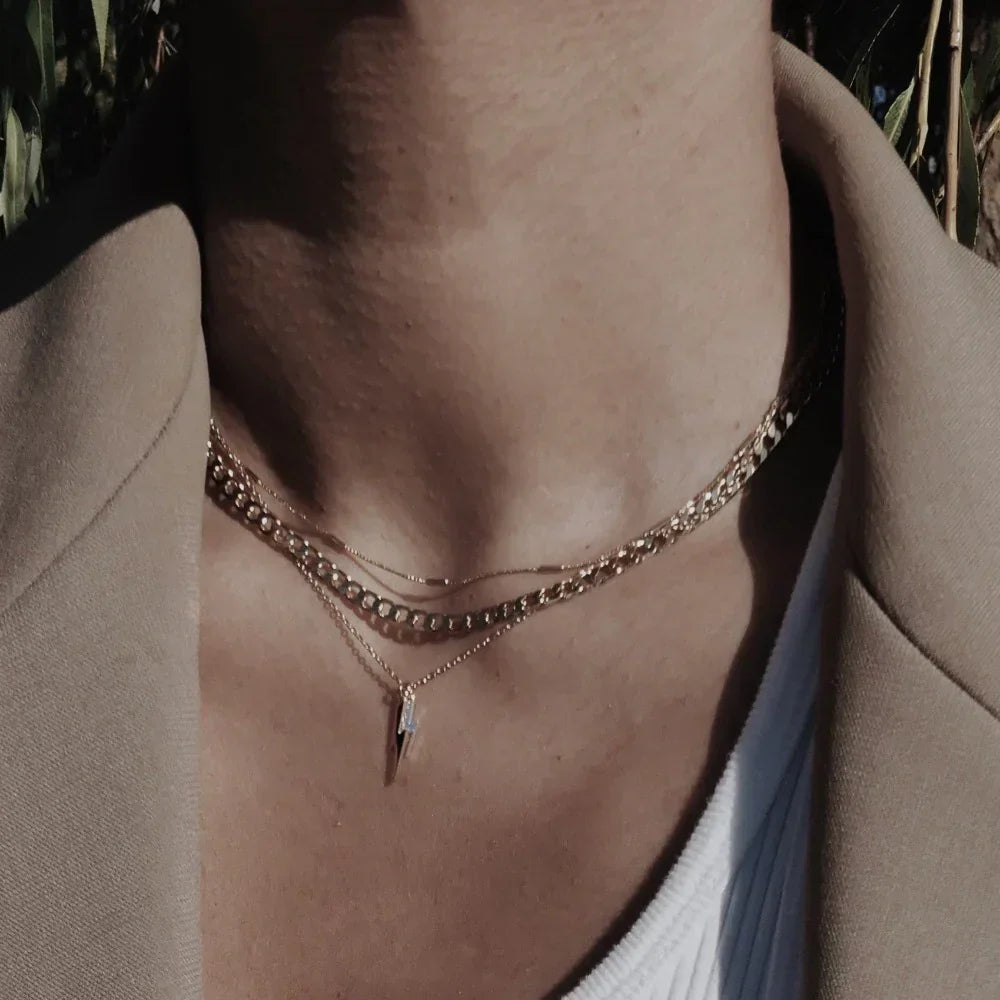 Collana con catena a maglie piatte | Oro
