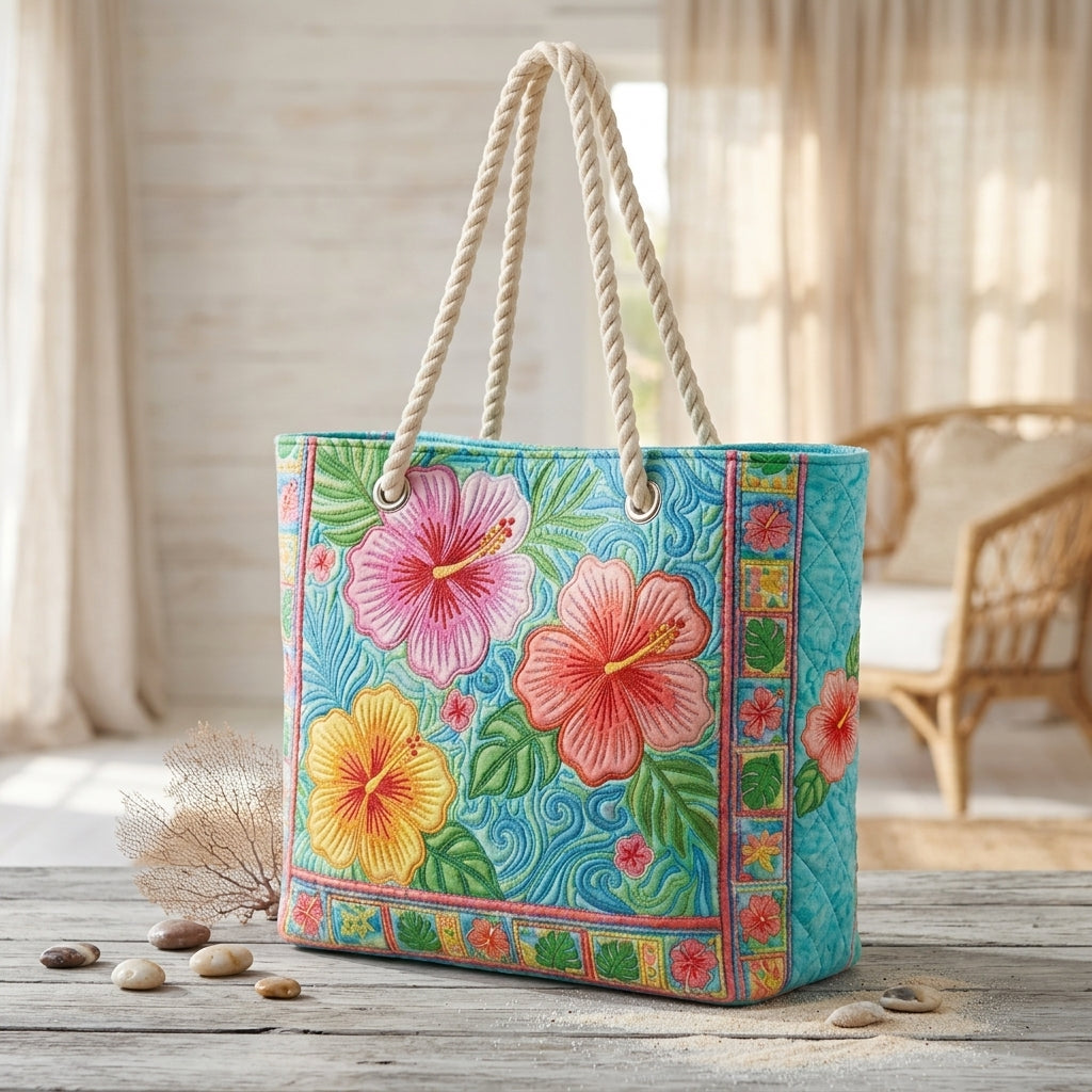 Borsa da Spiaggia - Fiore Tropicale